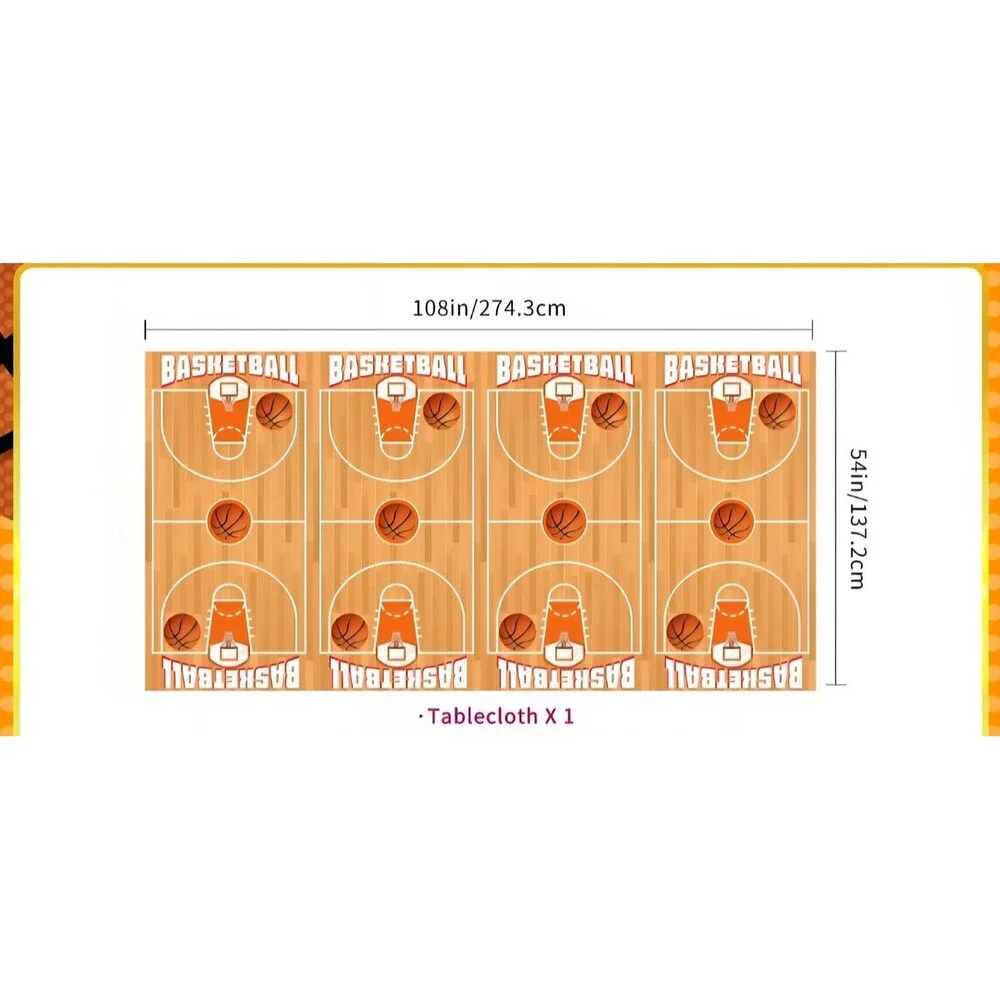 Basketball Birthday Party Tableware Set - Serves 25 People - Plates Napkins Cups